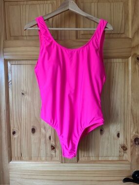 NOBO Neon Hot Pink One-Piece Swimsuit size large